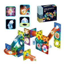 Woopie Magnētiskie Blocks Ball Track Light 49 gab.