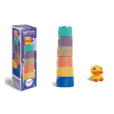 Woopie BABY Sensory Blocks Puzzle Pyramid for Squeezing Water Sound Learning the Alphabet Duck 7 pcs.