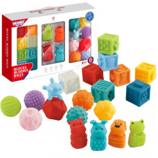 Woopie BABY Сенсорные кубики-головоломки со звуком, обучающие счету 20 шт.