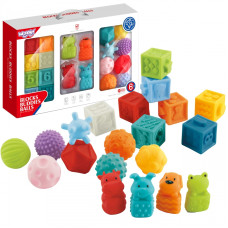 Woopie BABY Sensory Blocks Squeeze Puzzle Skaņas mācīšanās Skaitīšana 20 gab.