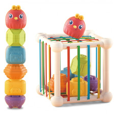 Woopie BABY Flexible Sensory Cube Sorter for Children Animals + Rattle 7 pcs.