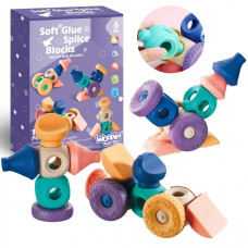 Woopie BABY Sensory Construction Blocks Squeeze Puzzle 13 gab.