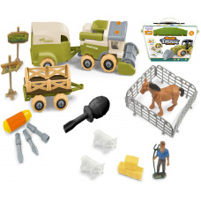 Woopie Farm Construction Set to Assemble Combine Harvester Stable Figures + Horse